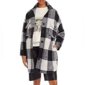 Anine Bing Mave Wool-Blend Buffalo Plaid Flannel Jacket / Shacket (XXS)